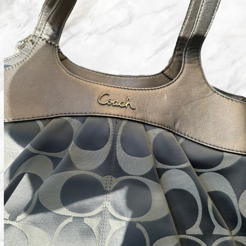Coach Metallic Silver Handbag - Picture 6 of 16